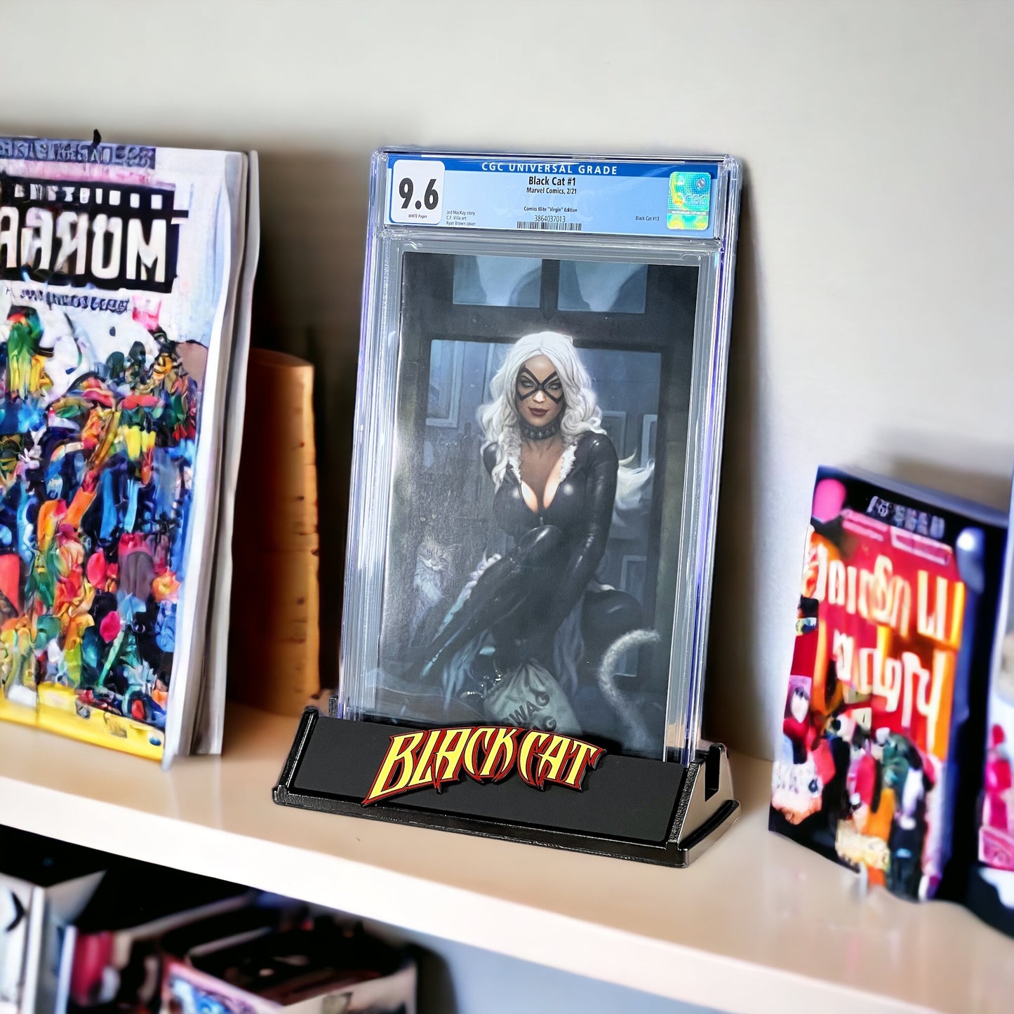 
                  
                    Black Cat Comic Stand (Red and Yellow)
                  
                