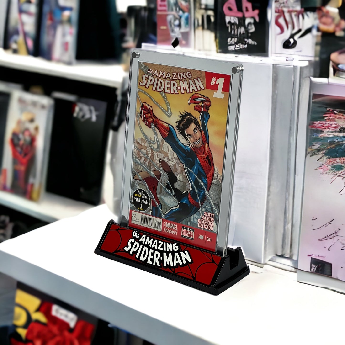 
                  
                    Amazing Spider-Man Comic Stand (Red Webbing)
                  
                