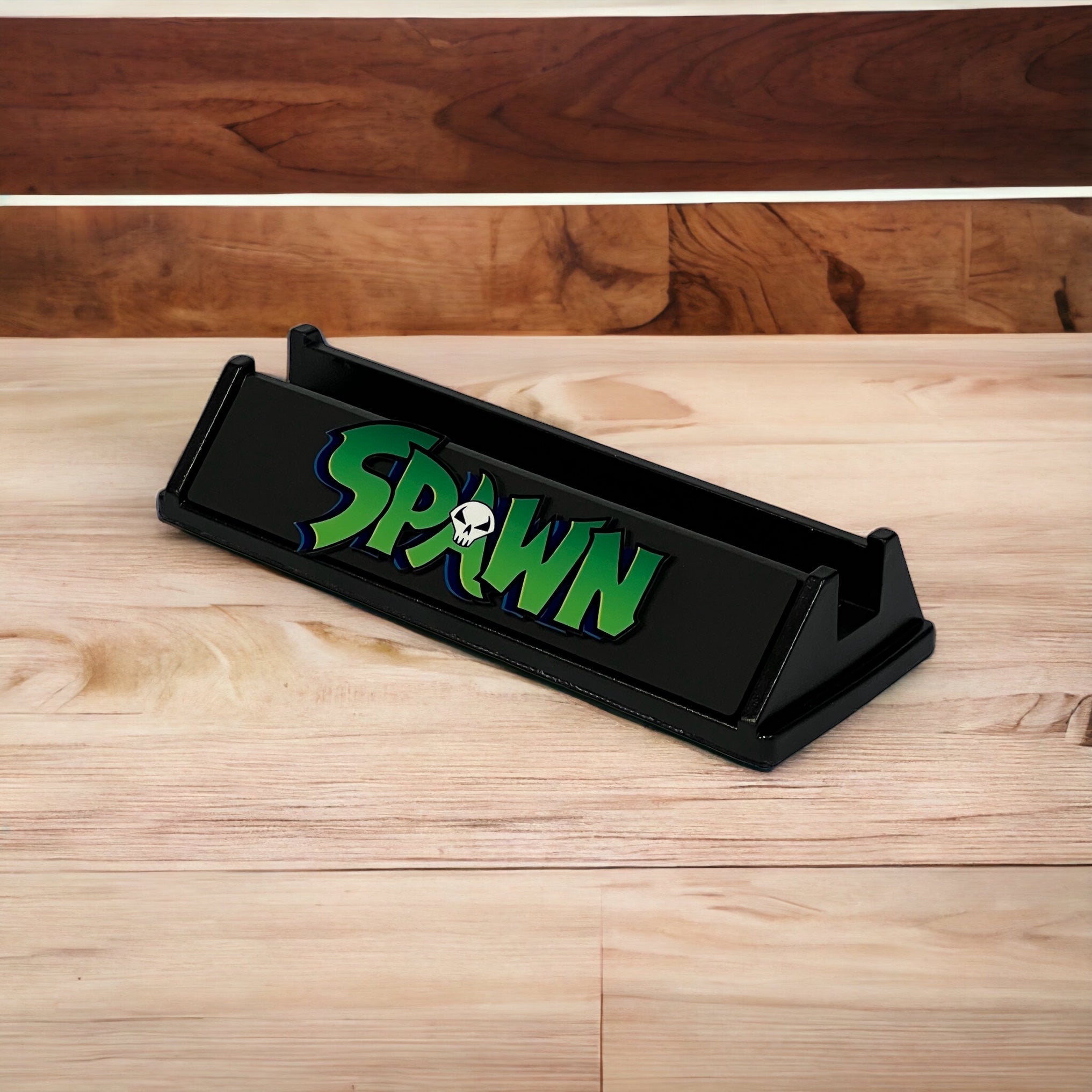 Spawn Custom Stand (Green Lettering) – Red Wolf Collectibles