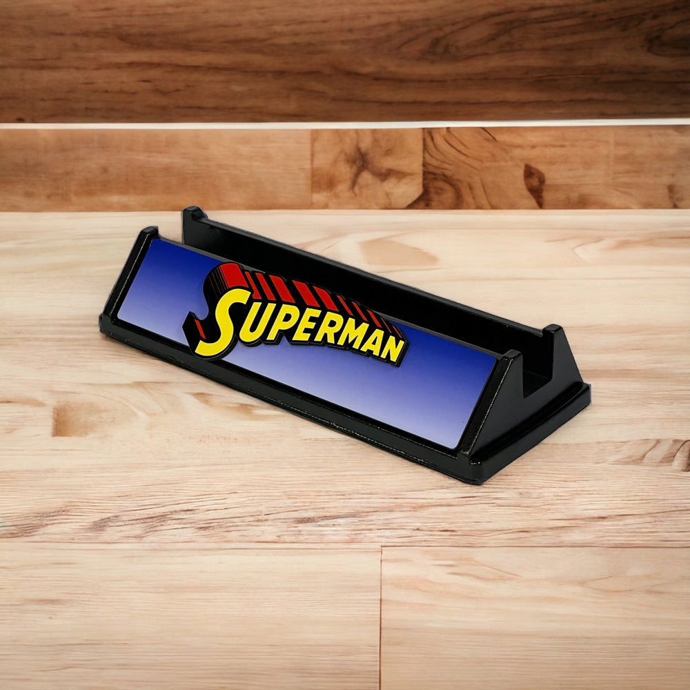 Superman Comic Stand (Blue with Red Shadow Layered Backplate)