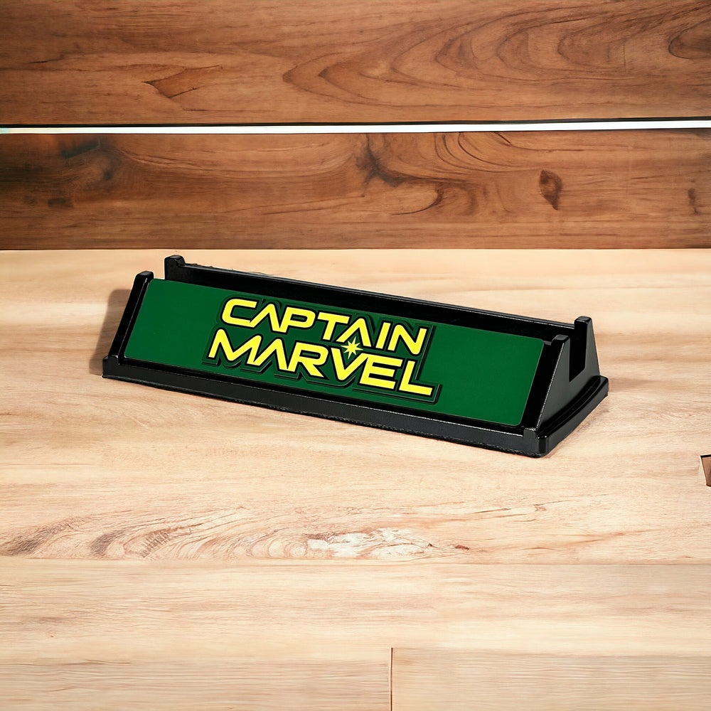 Marvel Stand Captain Marvel Comic Stand (Green Background) – Red Wolf Collectibles