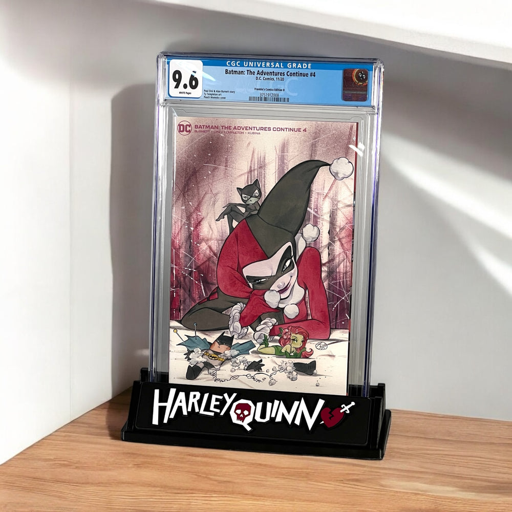 Harley Quinn (with skull) on Black Backplate Comic Stand